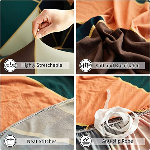 L-Shape Sofa Cover - Peach Prism