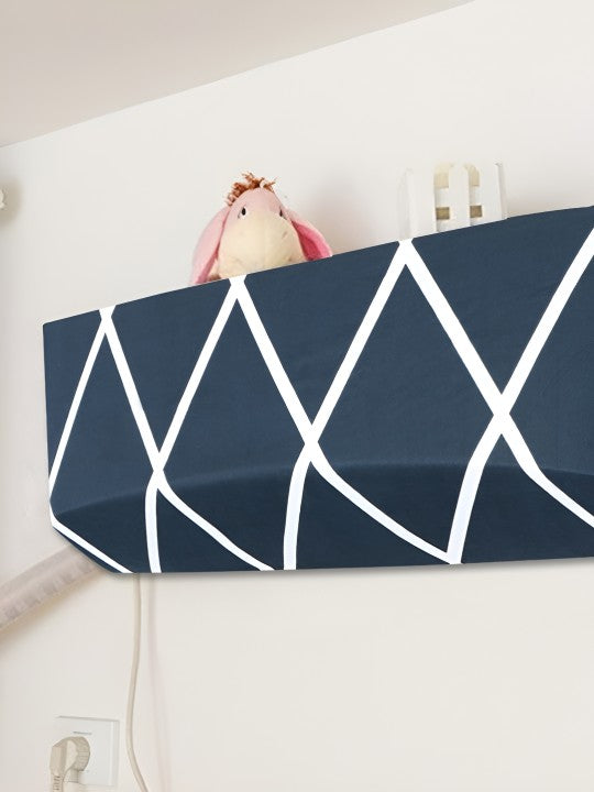 Blue Checks - Dustproof & Machine Washable AC Cover