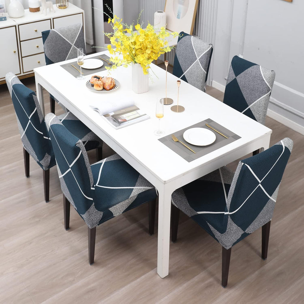 Checkkerplaid Blue Chair Cover - Dustfree, Stain Free, Water Resistance & Machine Washable