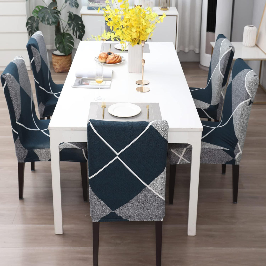 Checkkerplaid Blue Chair Cover - Dustfree, Stain Free, Water Resistance & Machine Washable