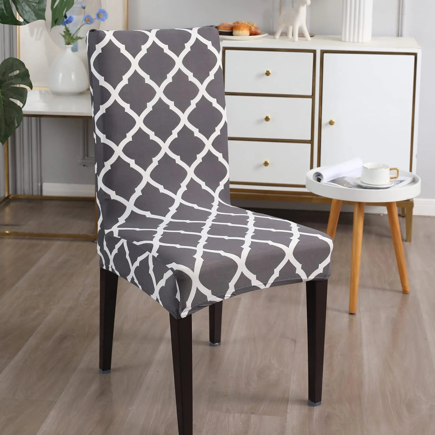 Grey Diamond Chair Cover - Dustfree, Stain Free, Water Resistance & Machine Washable
