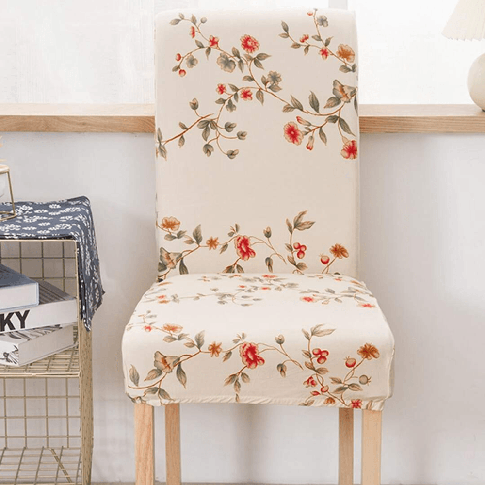 Beige Brocade  Chair Cover - Dustfree, Stain Free, Water Resistance & Machine Washable