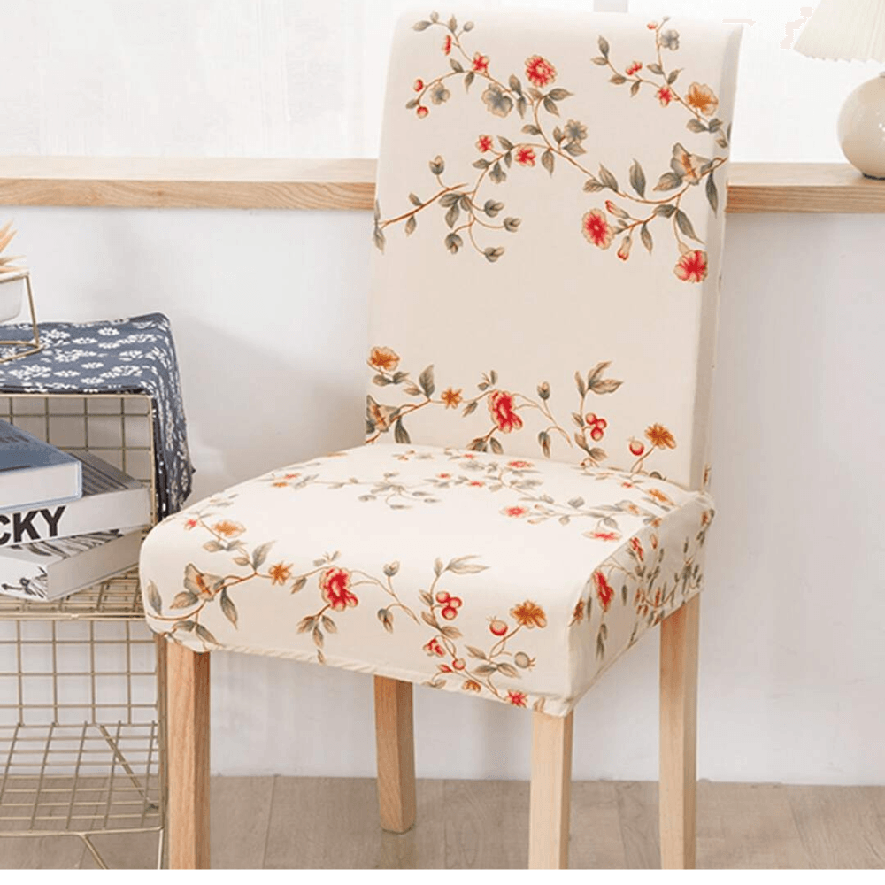 Beige Brocade  Chair Cover - Dustfree, Stain Free, Water Resistance & Machine Washable