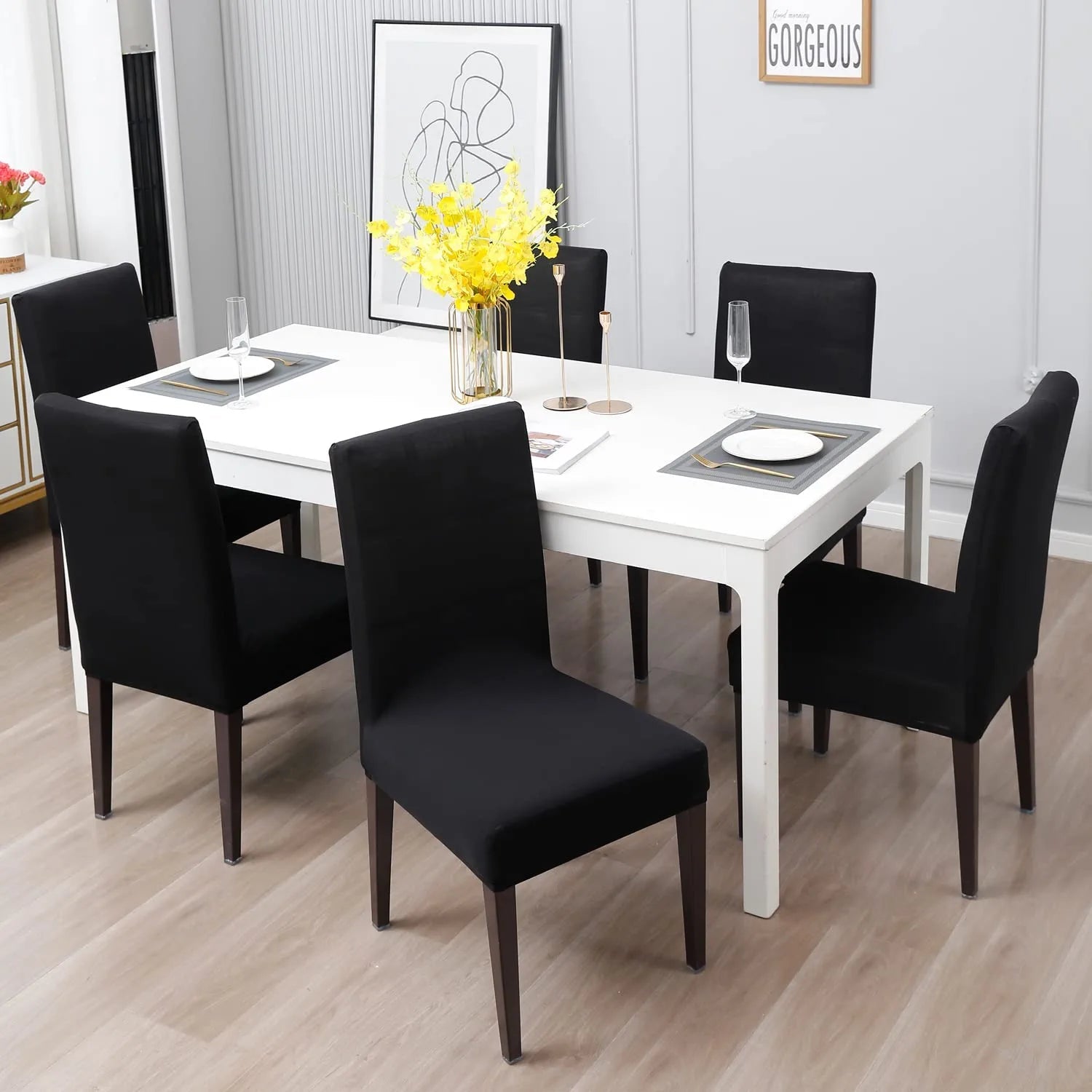 Plain Black Chair Cover - Dustfree, Stain Free, Water Resistance & Machine Washable