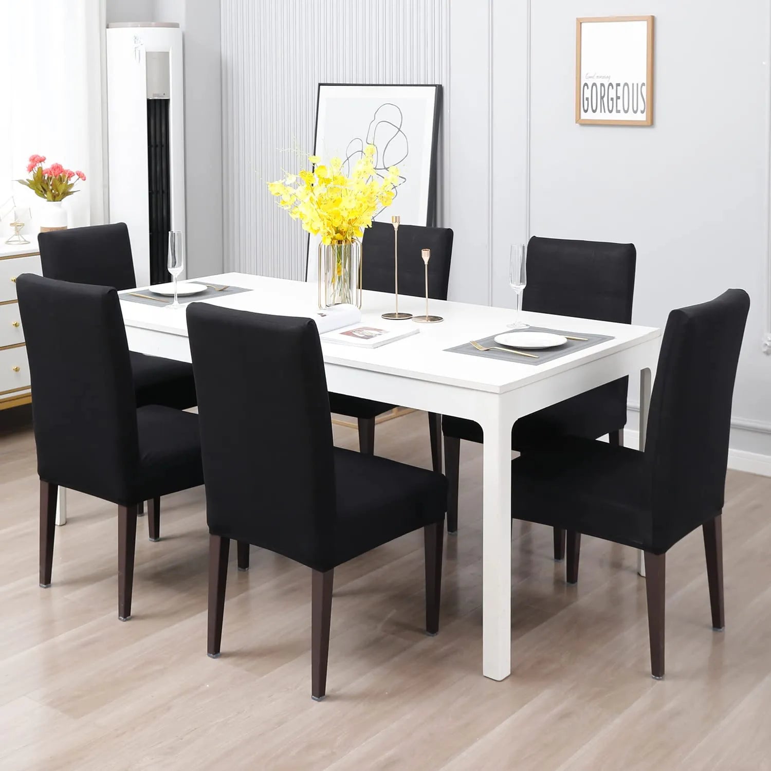 Plain Black Chair Cover - Dustfree, Stain Free, Water Resistance & Machine Washable